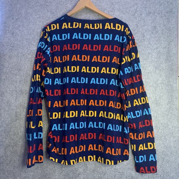 ALDI GEAR ALDIs Henley Long Sleeve Pullover Unisex, Size XL Blue W/ ALDIs Print - Picture 6 of 8
